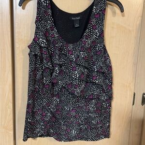 White House Black Market Black and Purple Tank Top